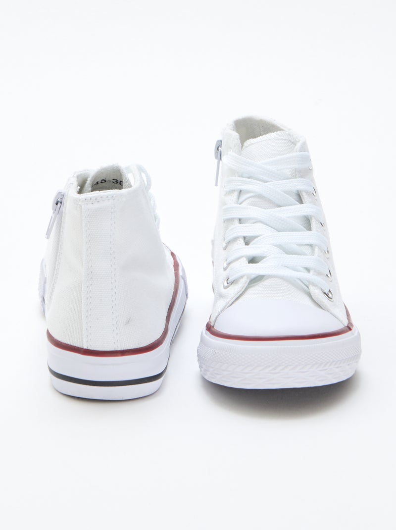 Sneakers alte con zip in tela Bianco - Kiabi