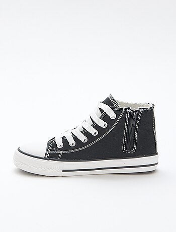 Sneakers alte con zip in tela