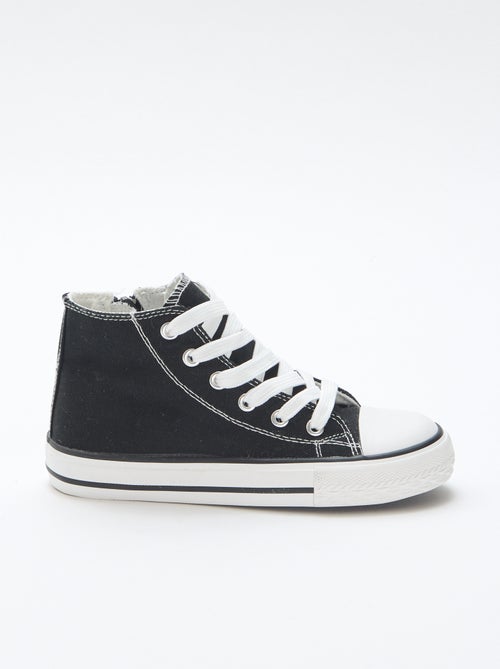 Sneakers alte con zip in tela - Kiabi