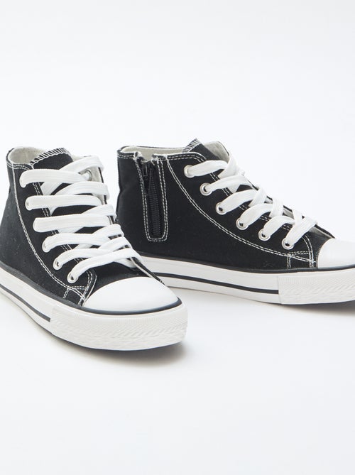 Sneakers alte con zip in tela - Kiabi