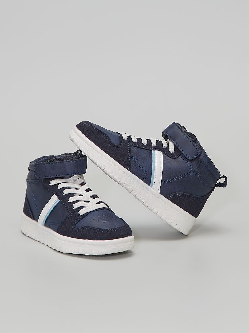 Sneakers alte in similpelle blu navy - Kiabi
