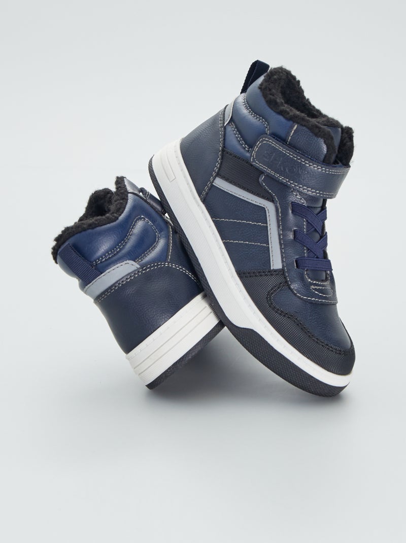 Sneakers alte in similpelle blu navy - Kiabi