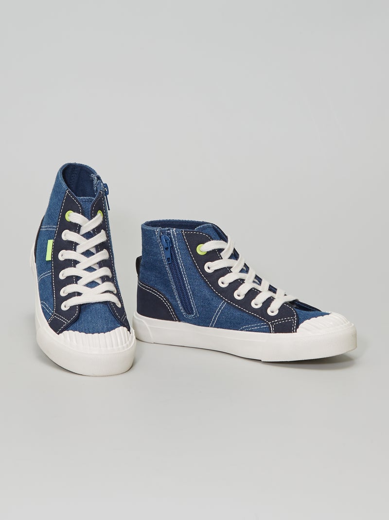 Sneakers alte in tela denim - Kiabi