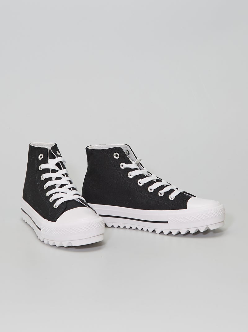 Sneakers alte in tela nero - Kiabi
