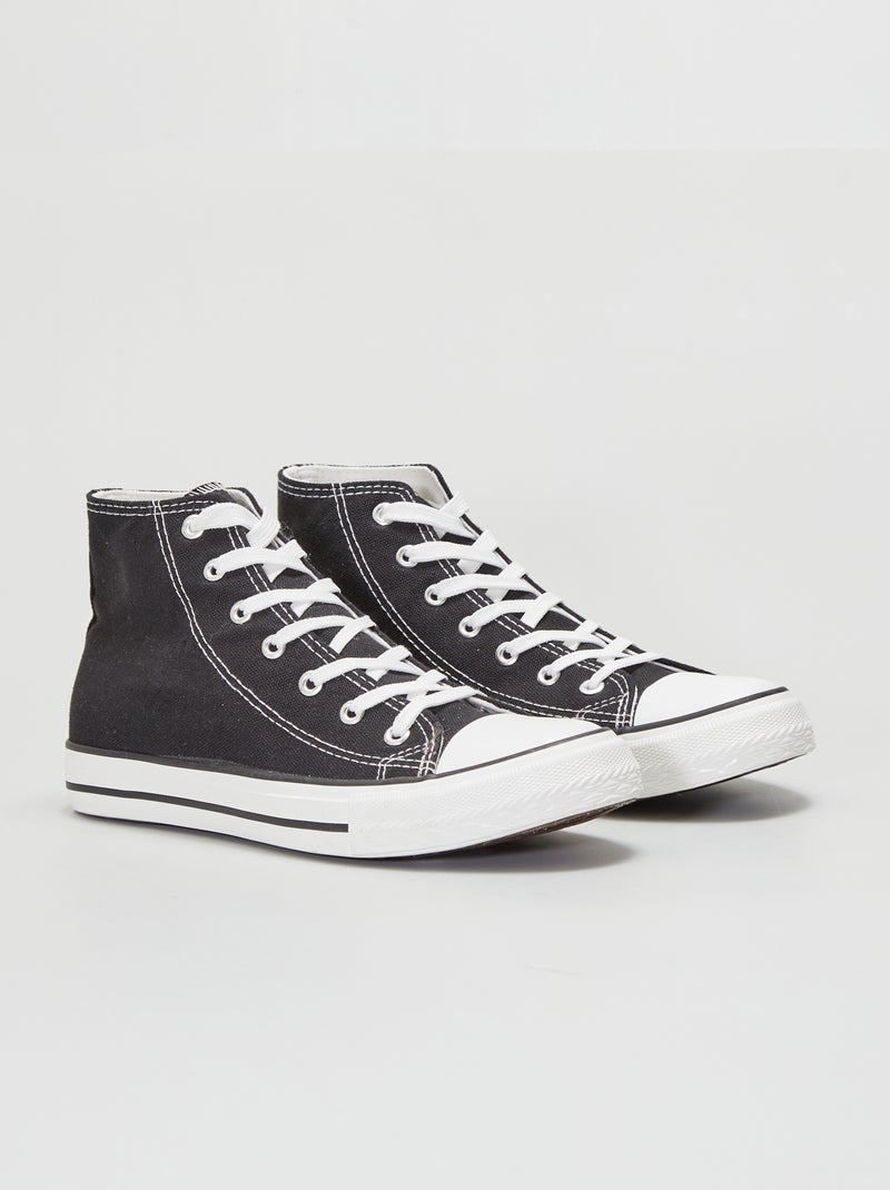 Sneakers alte in tela nero - Kiabi