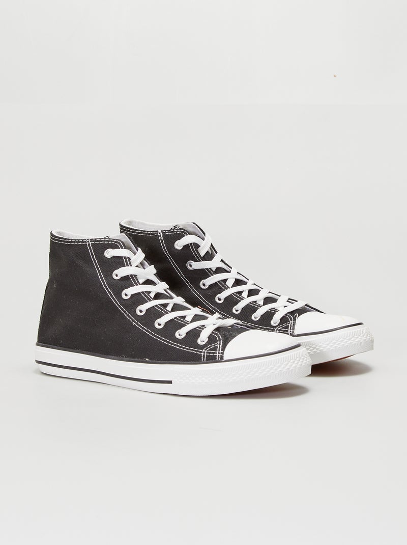 Sneakers alte in tela nero - Kiabi