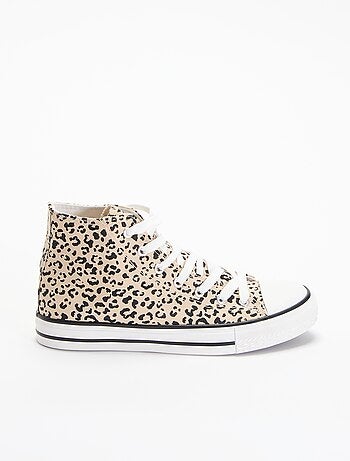 Sneakers alte in tela stampa 'leopardata'