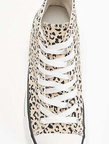 Sneakers alte in tela stampa 'leopardata'