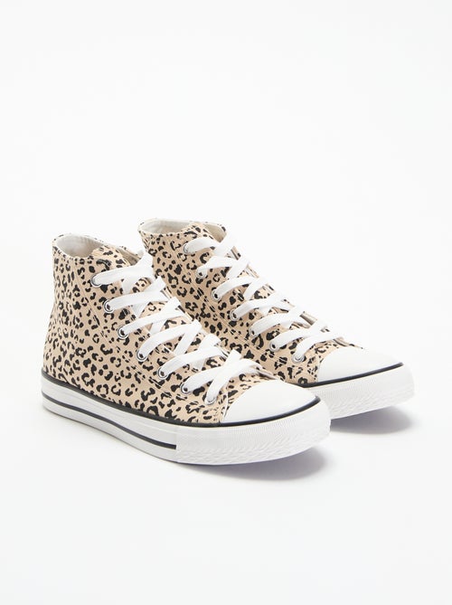 Sneakers alte in tela stampa 'leopardata' - Kiabi