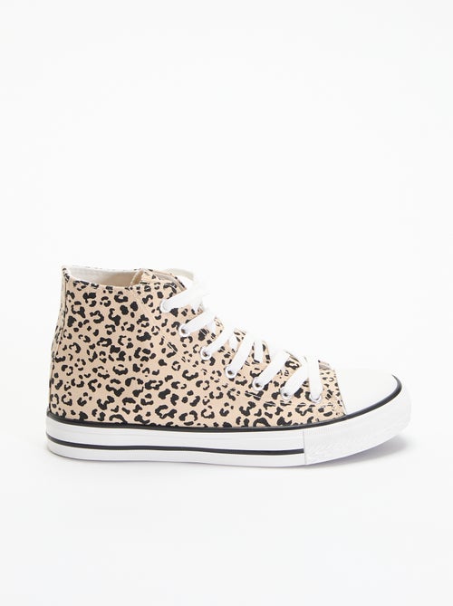 Sneakers alte in tela stampa 'leopardata' - Kiabi