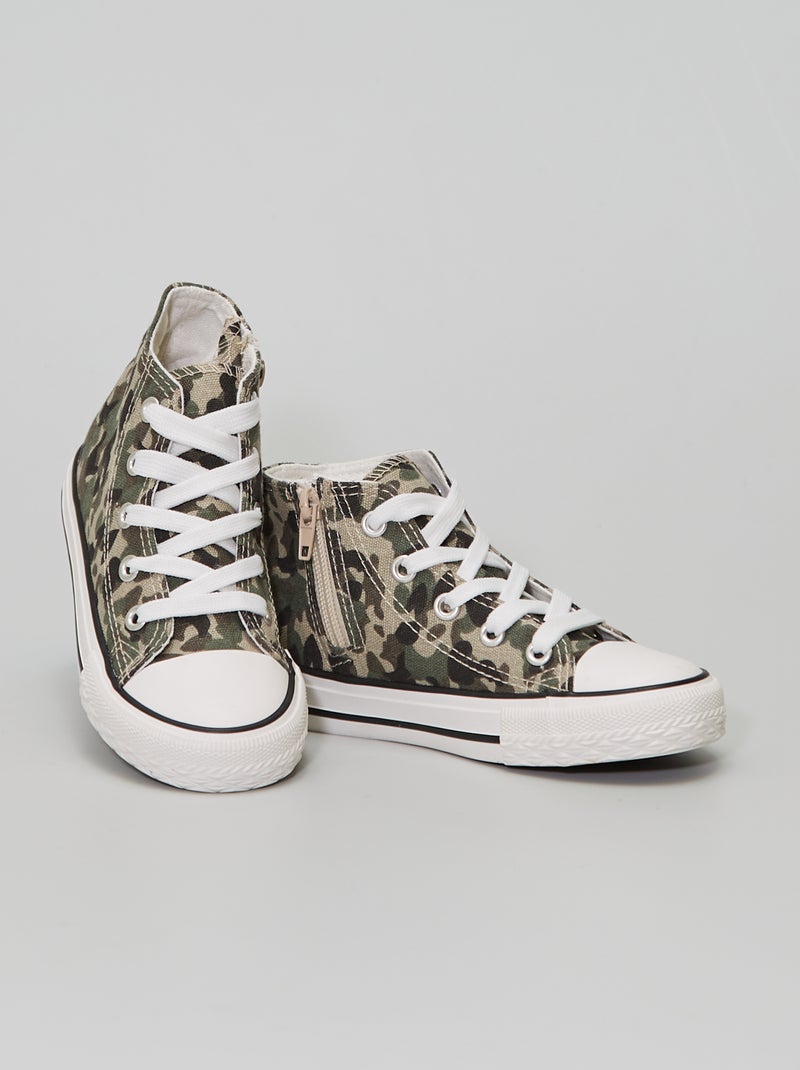 Sneakers alte in tela VERDE - Kiabi