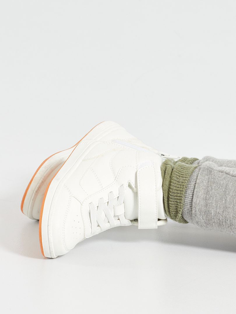 Sneakers alte lacci elastici bianco - Kiabi