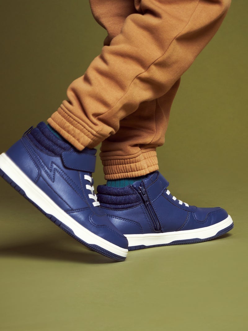 Sneakers alte tricolori blu scuro - Kiabi
