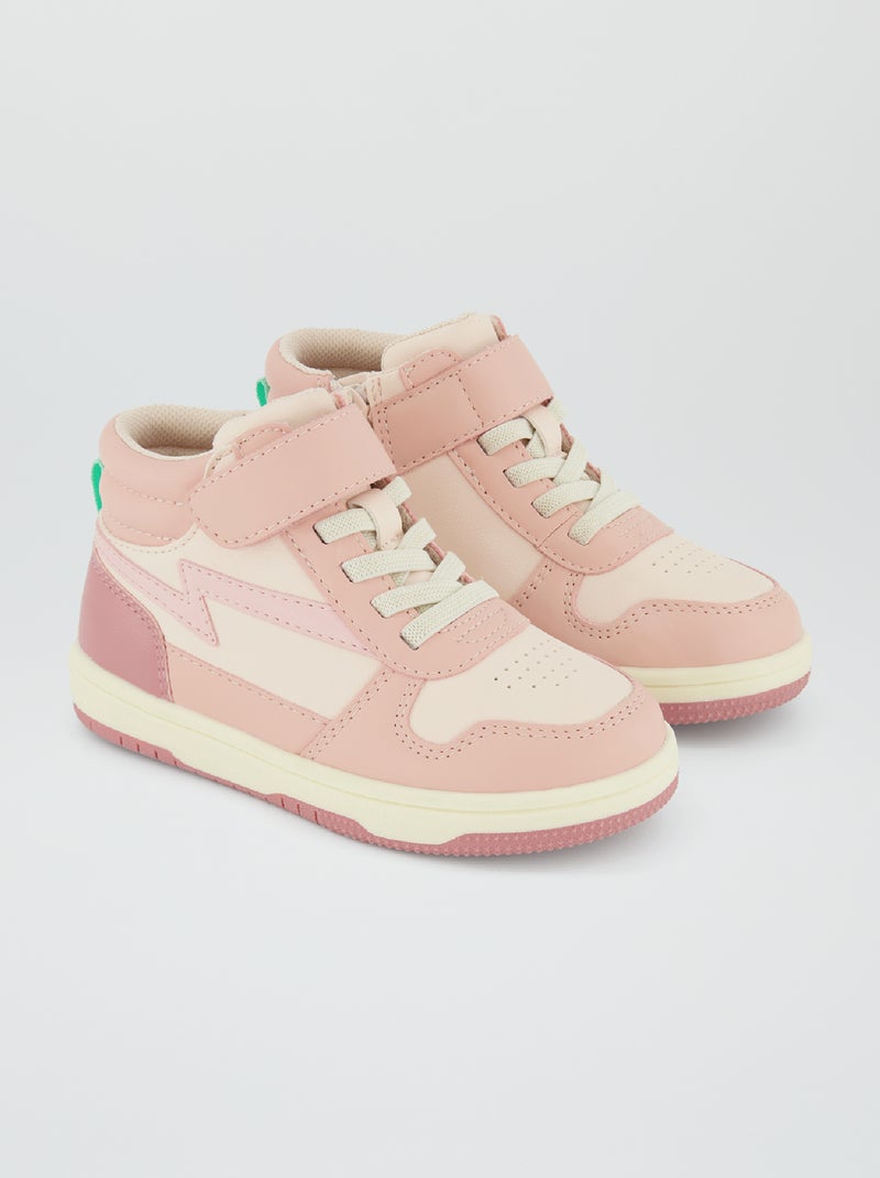Sneakers alte tricolori ROSA - Kiabi