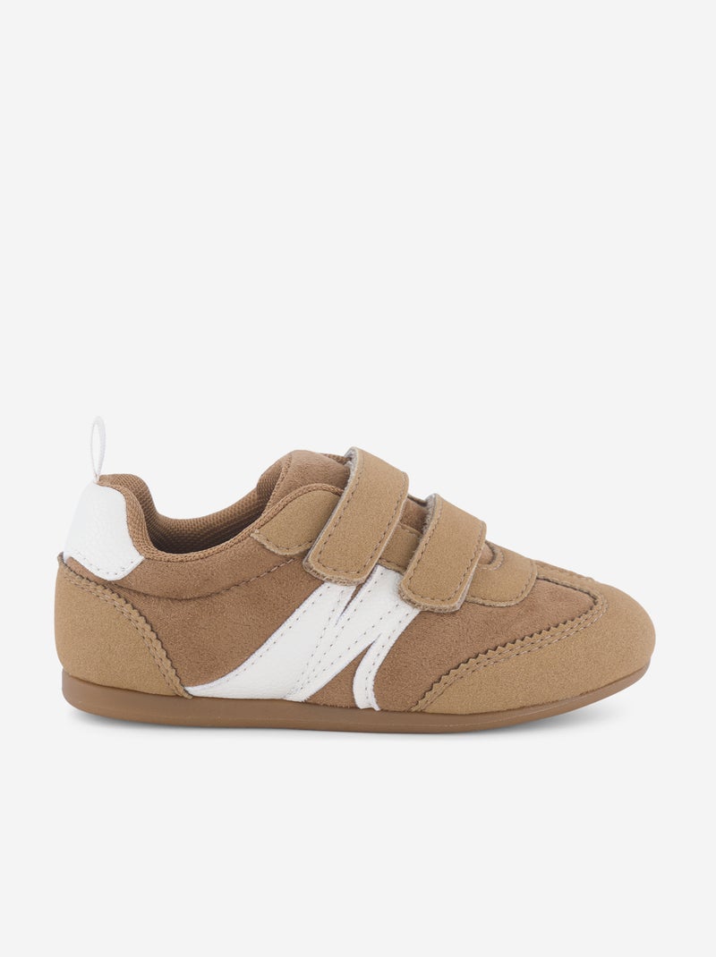 Sneakers basse bicolore Beige - Kiabi