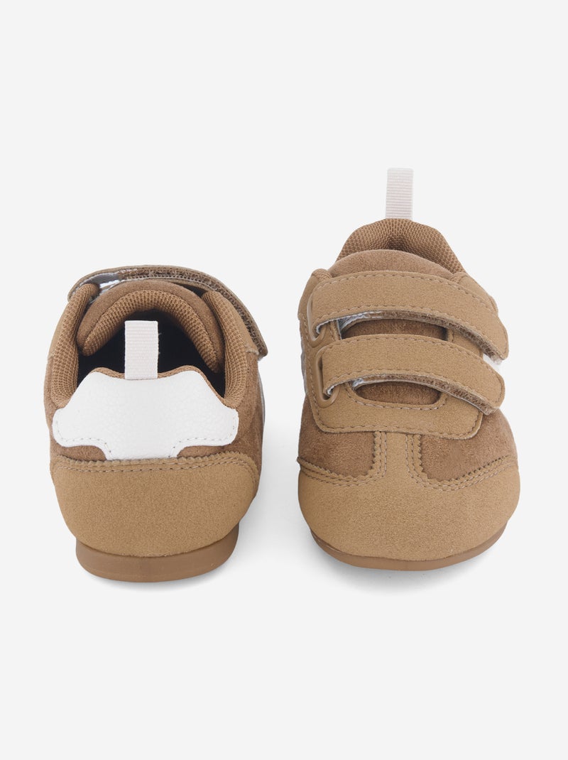 Sneakers basse bicolore Beige - Kiabi