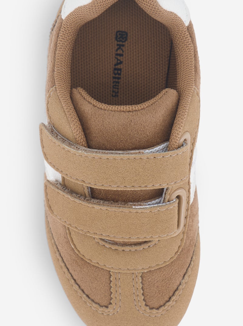 Sneakers basse bicolore Beige - Kiabi