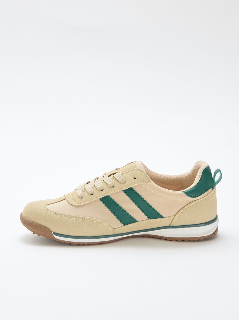Sneakers basse bicolore Beige - Kiabi