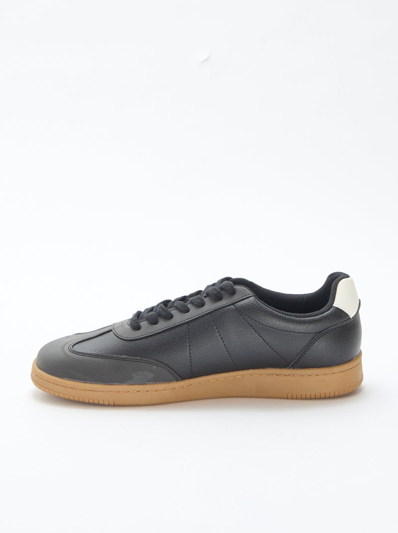 Sneakers basse bicolore con lacci Nero - Kiabi