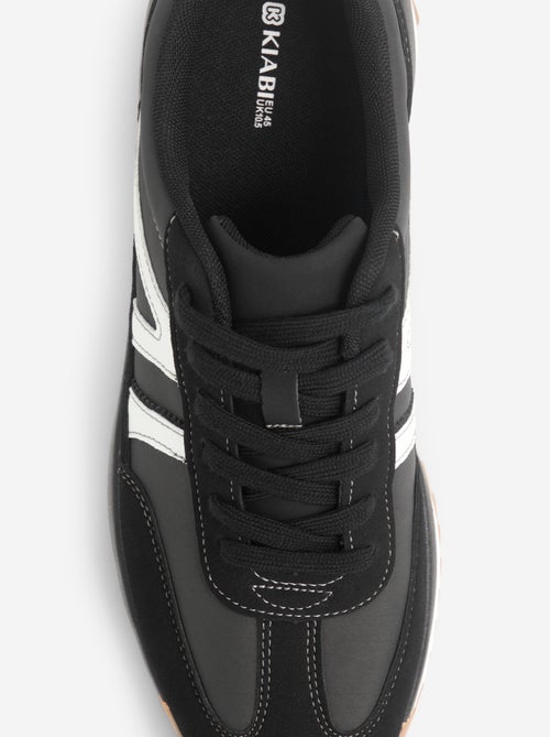 Sneakers basse bicolore e bi-materiale - Kiabi