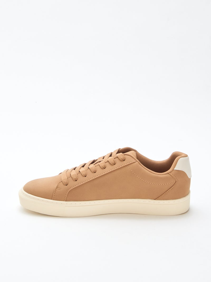 Sneakers basse bicolore Marrone - Kiabi