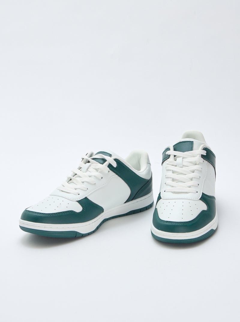 Sneakers basse bicolore Verde - Kiabi