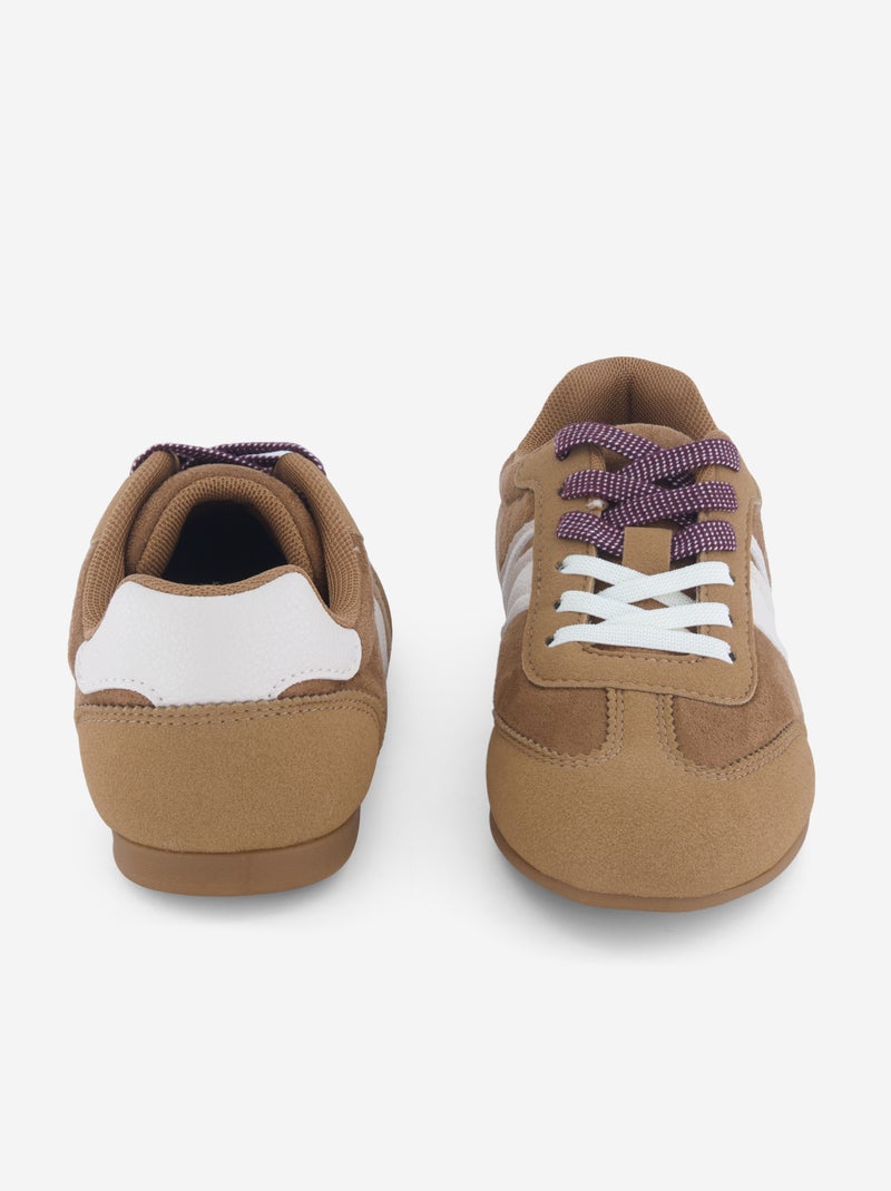 Sneakers basse bicolori Beige - Kiabi