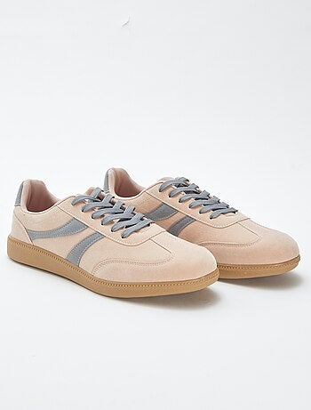 Sneakers basse bicolori in tessuto