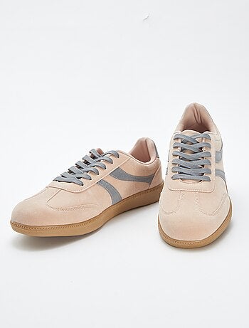 Sneakers basse bicolori in tessuto