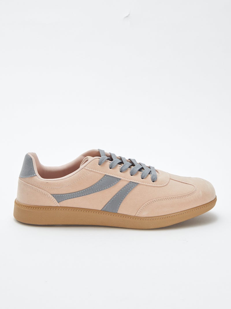 Sneakers basse bicolori in tessuto BEIGE - Kiabi