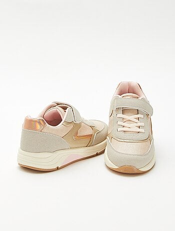Sneakers basse bimatieriche