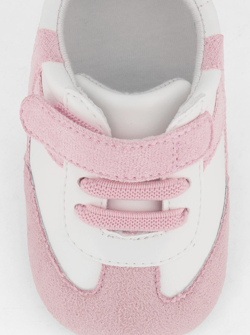 Sneakers basse con apertura a strappo e lacci Rosa - Kiabi