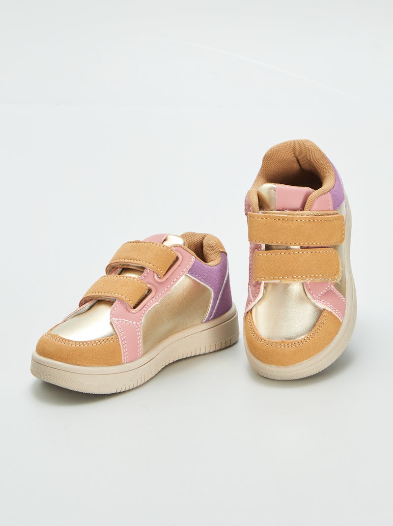 Sneakers basse con apertura a strappo MARRONE - Kiabi