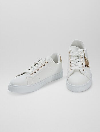 Sneakers basse con applicazioni brillanti e paillettes