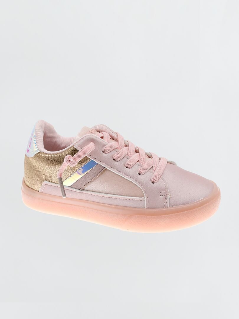 Sneakers basse con dettagli fantasia rosa - Kiabi