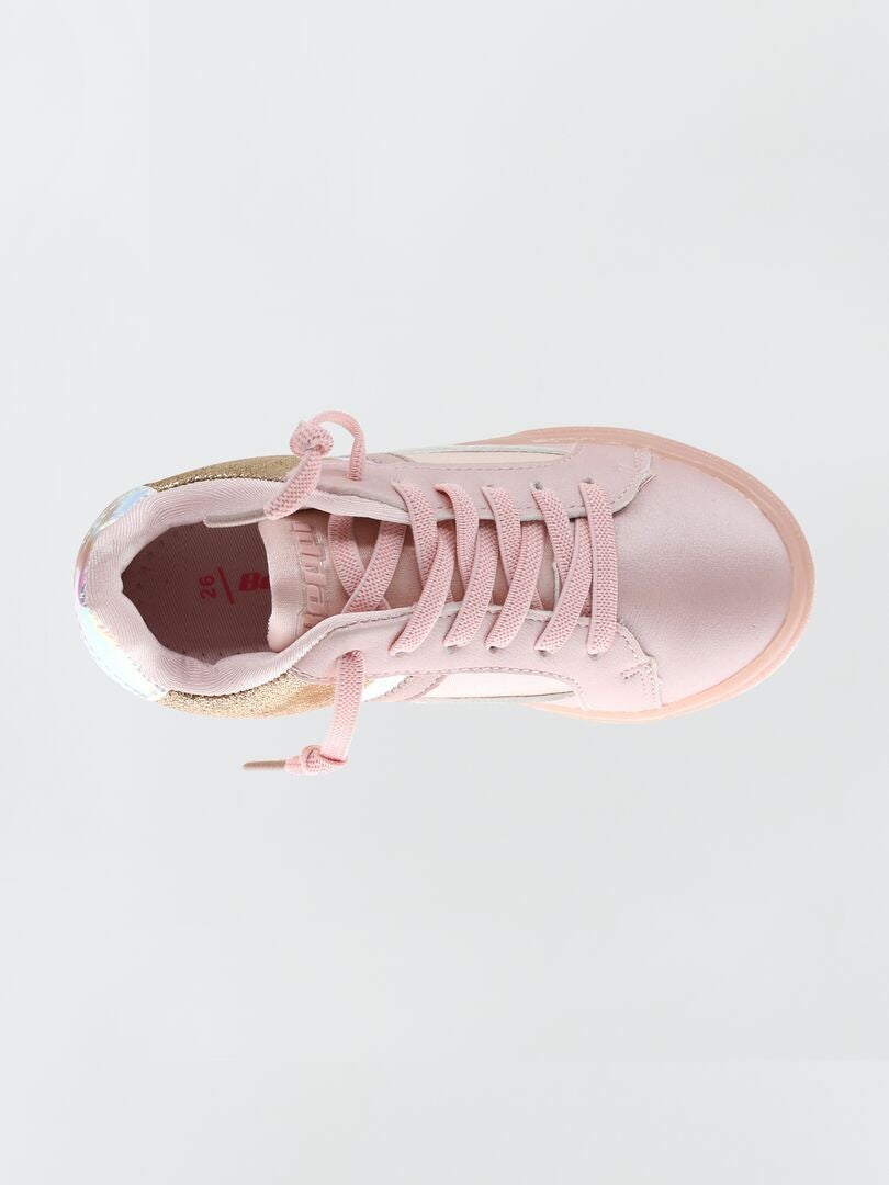 Sneakers basse con dettagli fantasia rosa - Kiabi
