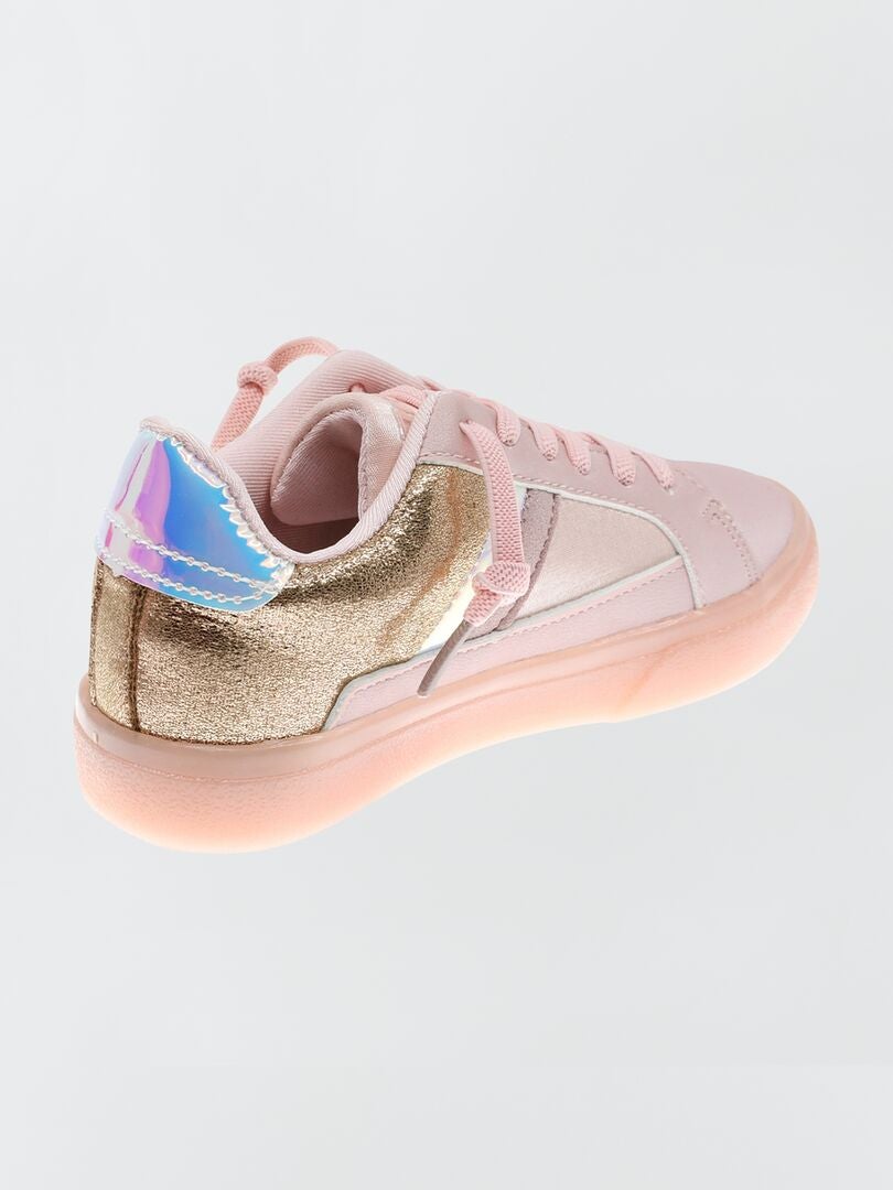 Sneakers basse con dettagli fantasia rosa - Kiabi