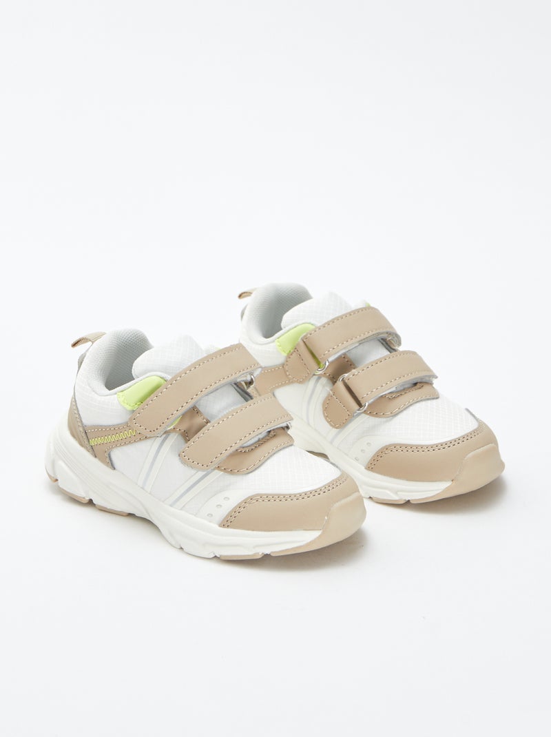 Sneakers basse con dettagli fluo Beige - Kiabi