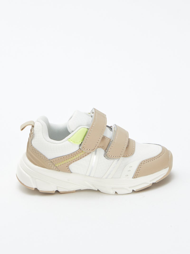 Sneakers basse con dettagli fluo Beige - Kiabi