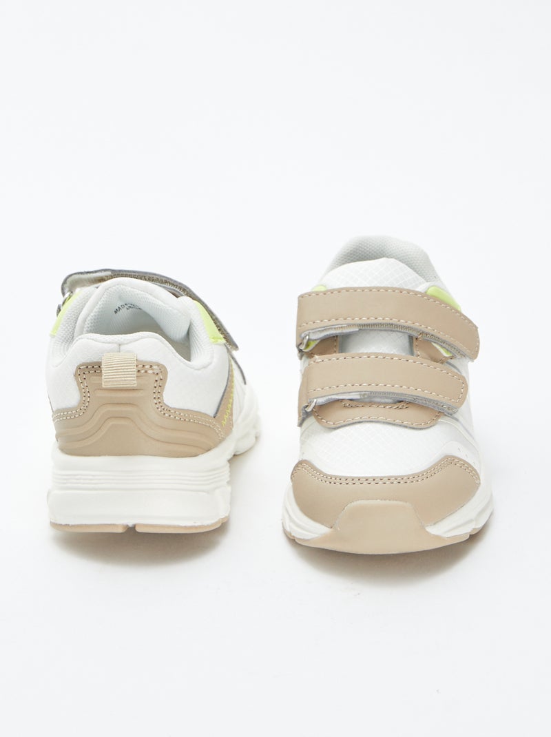 Sneakers basse con dettagli fluo Beige - Kiabi