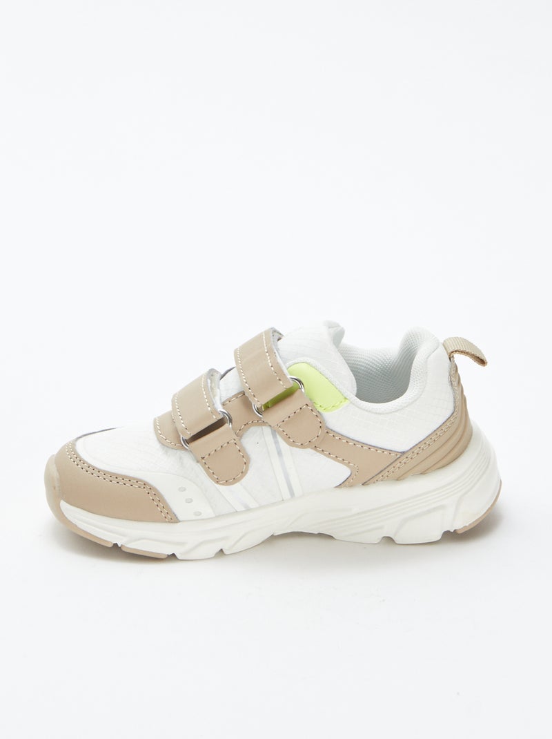 Sneakers basse con dettagli fluo Beige - Kiabi