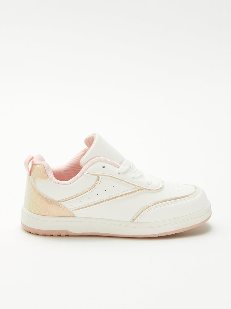 Sneakers basse con dettagli glitterati Rosa - Kiabi