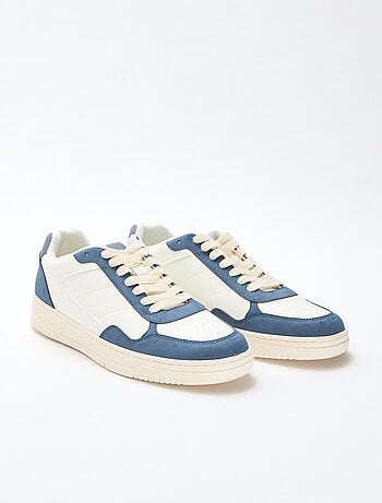 Sneakers basse con inserto bicolore
