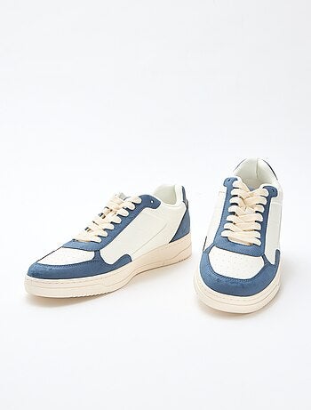 Sneakers basse con inserto bicolore