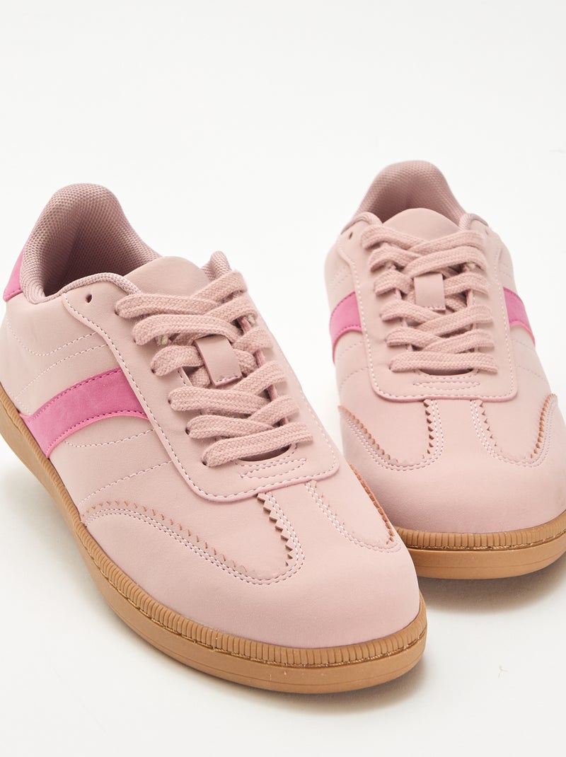 Sneakers basse con inserti a contrasto Rosa - Kiabi