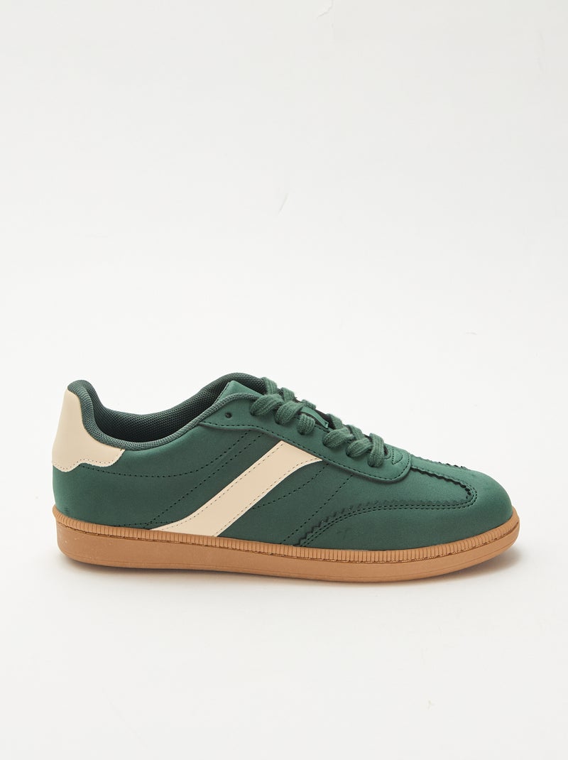 Sneakers basse con inserti a contrasto Verde - Kiabi