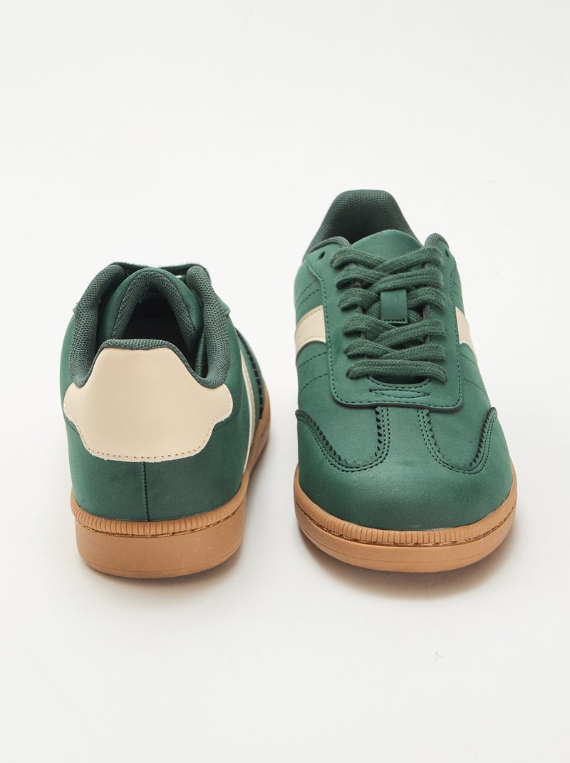 Sneakers basse con inserti a contrasto Verde - Kiabi