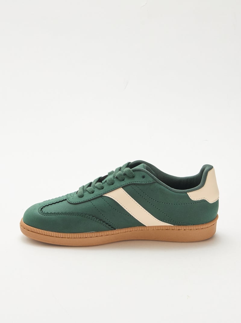 Sneakers basse con inserti a contrasto Verde - Kiabi