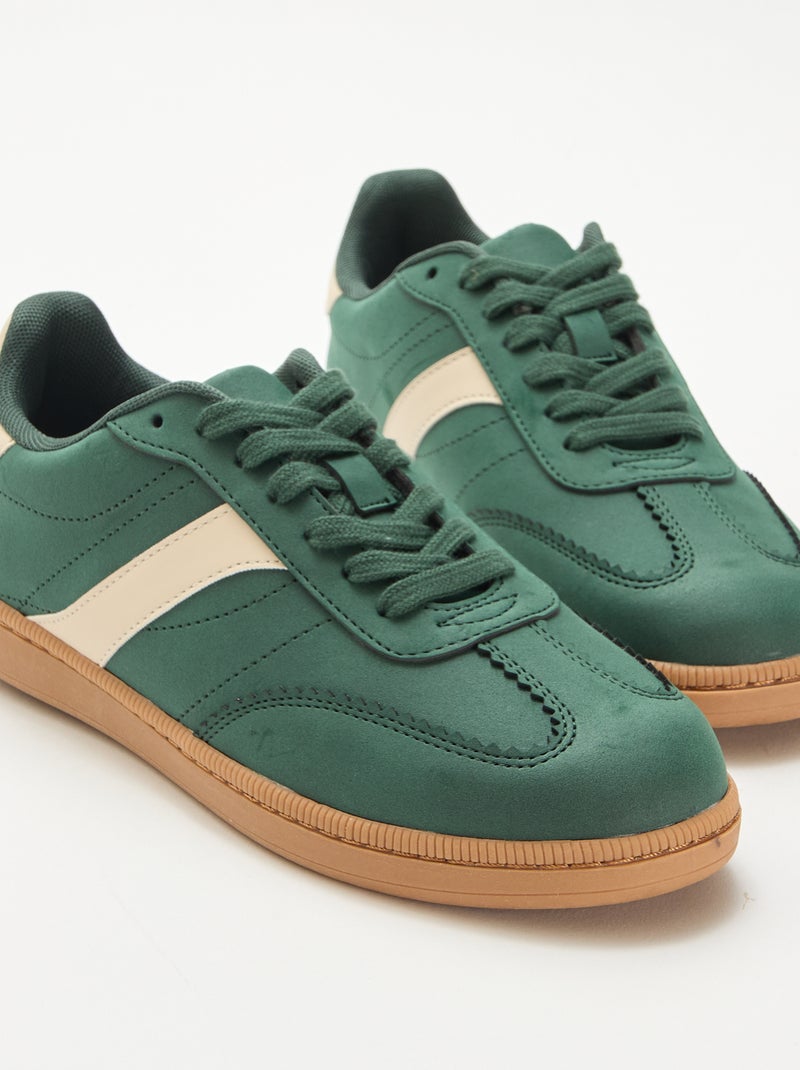 Sneakers basse con inserti a contrasto Verde - Kiabi