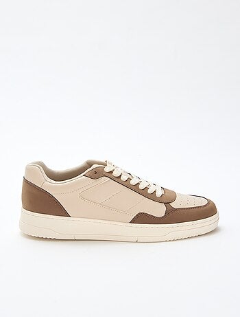 Sneakers basse con inserto bicolore